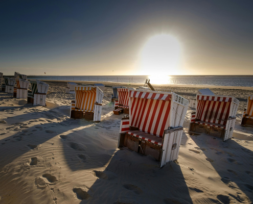 Standkörbe am Nordseestrand