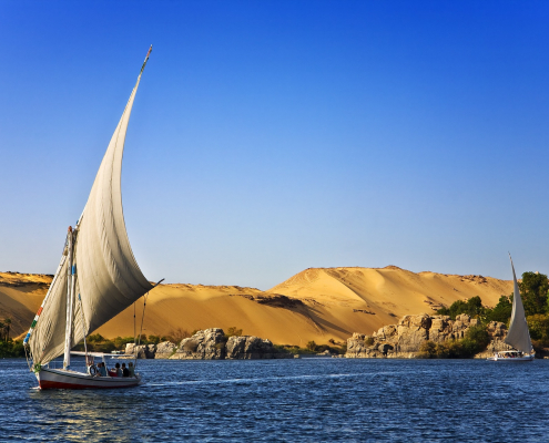 Segelschiff auf dem Nil, Ägypten